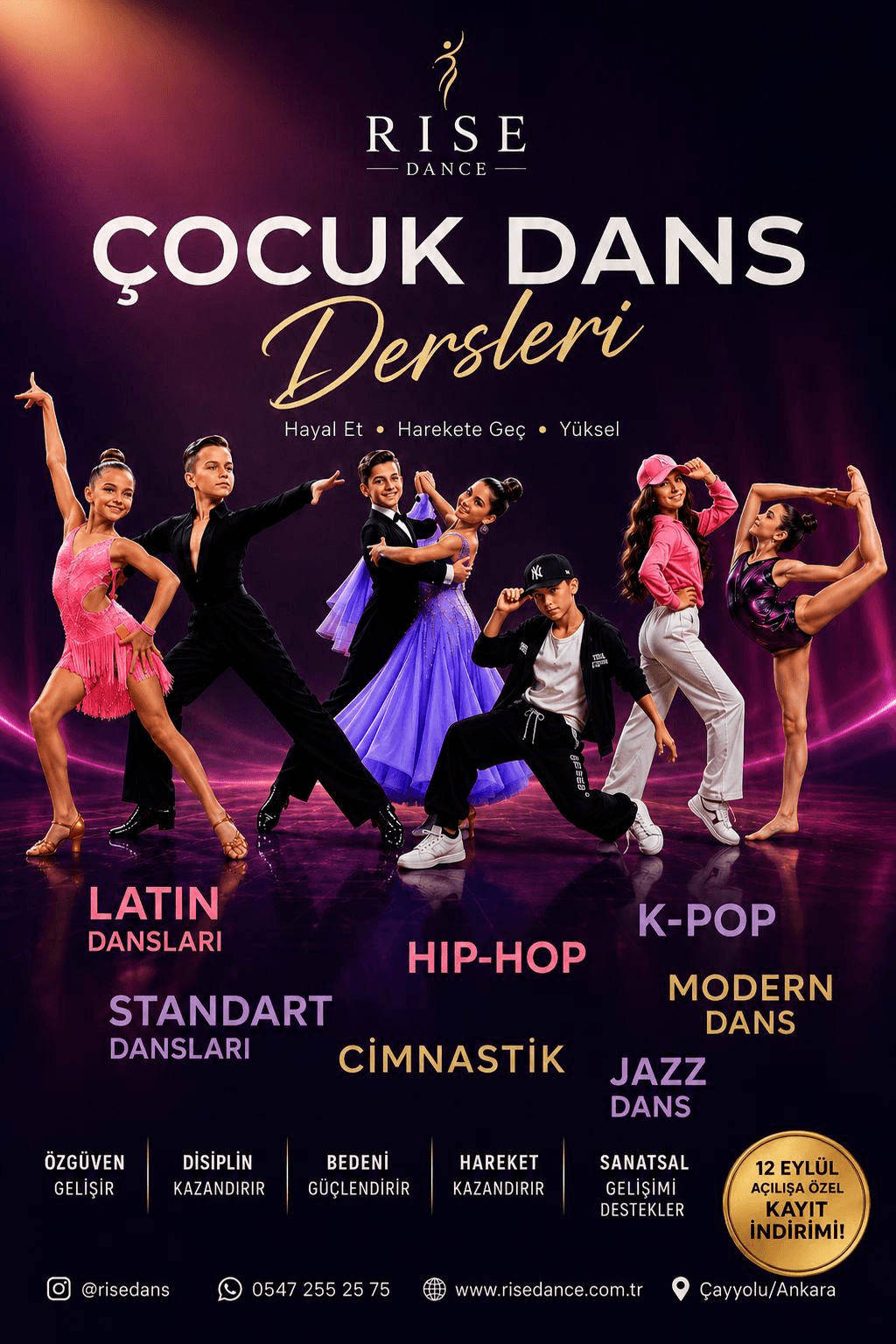 Rise Dance çocuk dans dersleri afişi